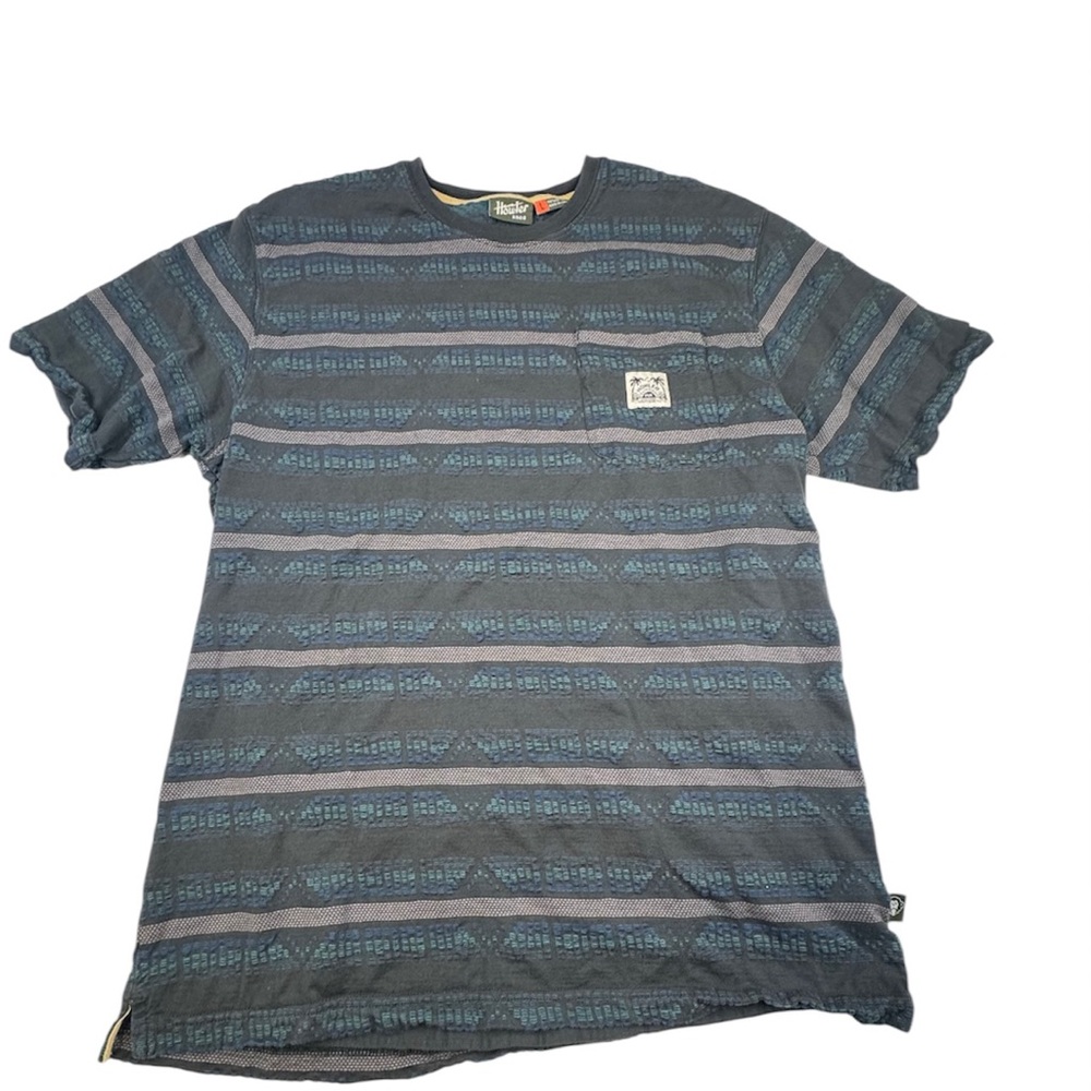 Howler Bros T Shirt Boy Large Gray Cotton Short Sleeve Striped Pocket Tee Casual